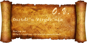 Osztás Virgínia névjegykártya